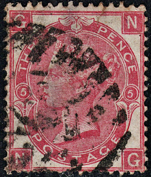 3774 GB 3d Deep rose red 1867. SG102. Spec J30. 