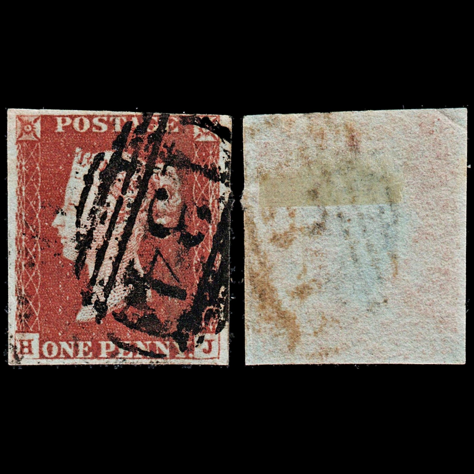 3788 GB 1d Red 1841. SG8 Sc3 Mi3. BS29. "HJ". Plate 81. 3½ Margins. SWRc&Wk. Fine. c£30