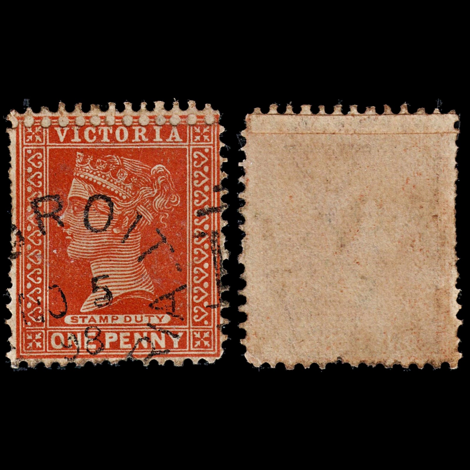 3802 VICTORIA 1d Brown red 1896. SG332 Sc Mi. Double Perforation. Fine. c£200