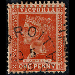 3802 VICTORIA 1d Brown red 1896. SG332 Sc Mi. Double Perforation. Fine. c£200, view 2