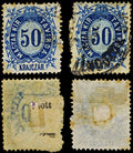 3860 Hungary Magyar Kir. Taviarda. Krajczar. Telegraph Stamp. 50 Blue.