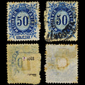 3860 Hungary Magyar Kir. Taviarda. Krajczar. Telegraph Stamp. 50 Blue.
