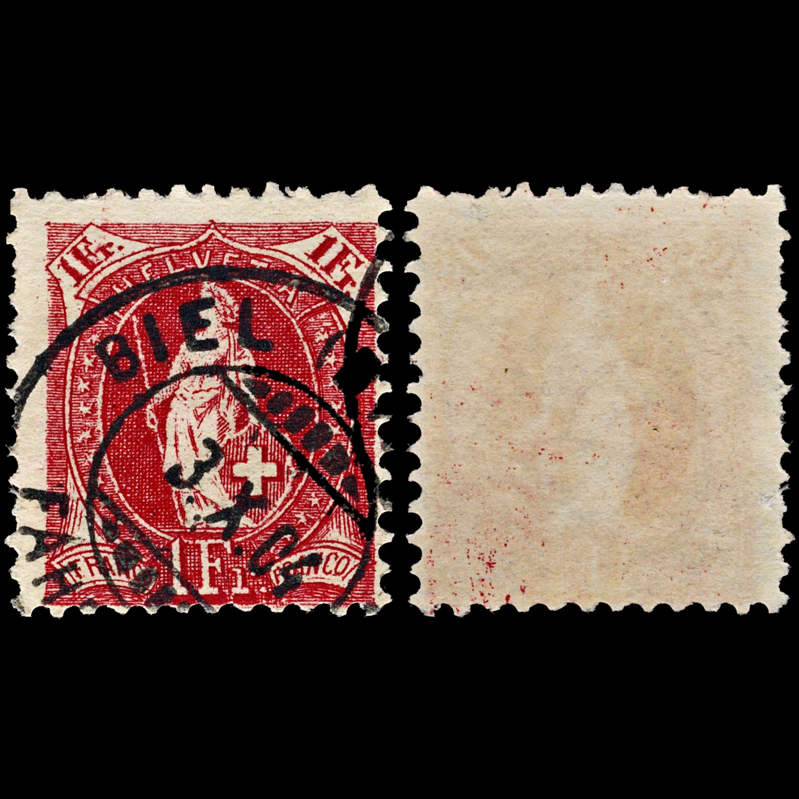 3861 Switzerland SG152B 1f Carmine. P11½x12. 1903. Mi 63YD Sc# 87a Zum 71E. c£50