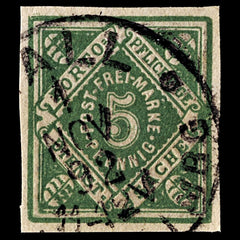 4049 Wurttemberg SGW M146 5pf Green Imperf 1890. MiW 103b Fine Used. C£165, view 3