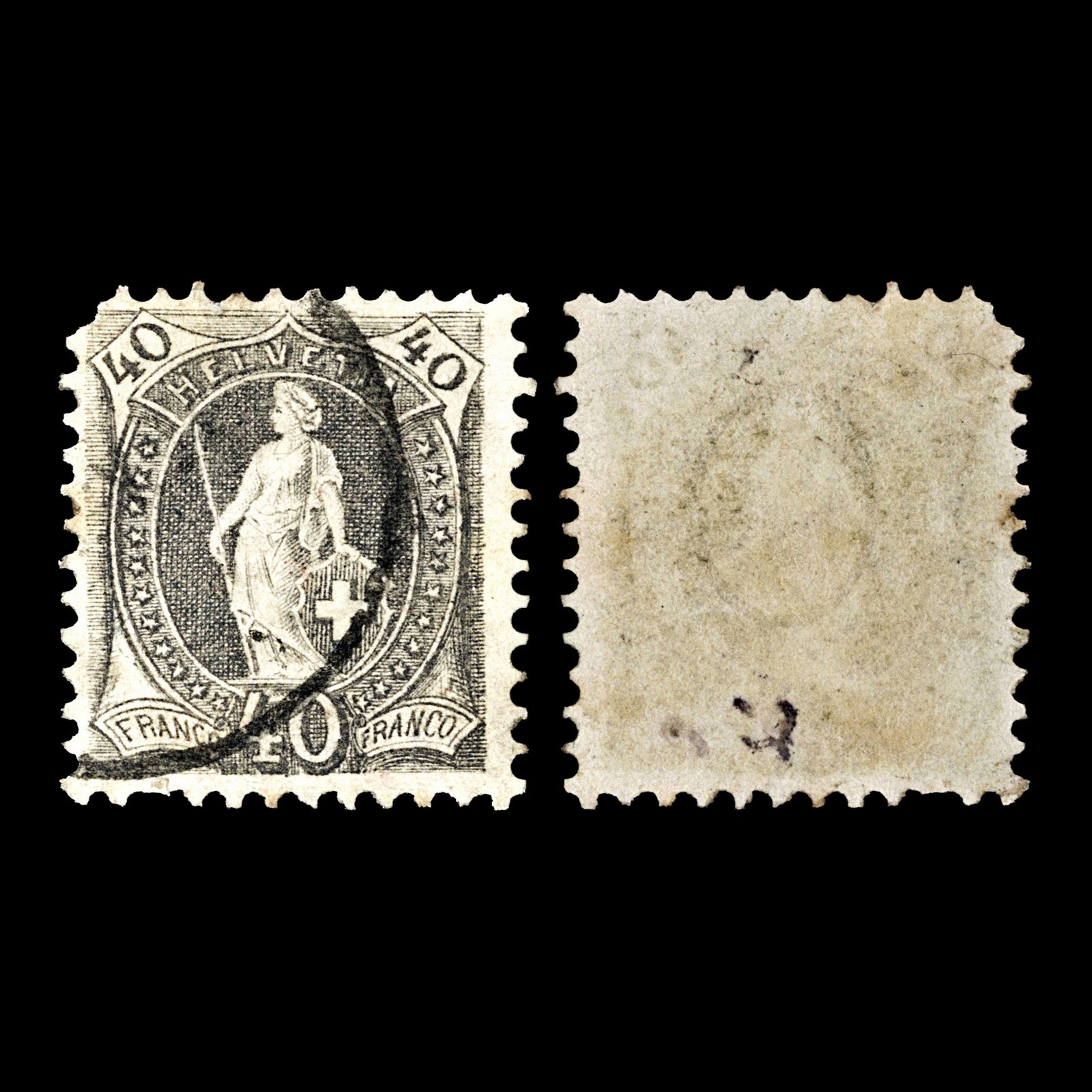 4058 Switzerland SG158 40c Grey 1903. Sc#84d Mi61YDa Good Used. C£50