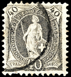 4058 Switzerland SG158 40c Grey 1903. Sc#84d Mi61YDa Good Used. C£50