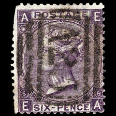 4068 GB SG97 6d Mauve. A25 MALTA Postmark. 1865. Sc#45 Mi25b Perf Faults. C£250, view 3