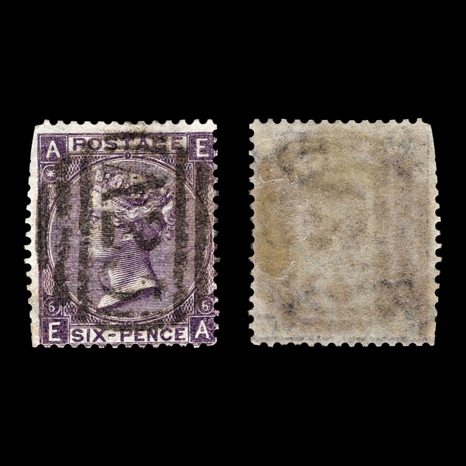4068 GB SG97 6d Mauve. A25 MALTA Postmark. 1865. Sc#45 Mi25b Perf Faults. C£250