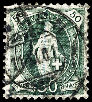 4075 Switzerland SG159 50c Dark Green. 1901. Sc#96a Mi69Dc Average Used. C£35
