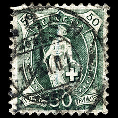 4075 Switzerland SG159 50c Dark Green. 1901. Sc#96a Mi69Dc Average Used. C£35, view 3