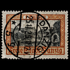 4084 Danzig SG205 1 Gulden Orange & Black. 1925. Sc#194 Mi212a Fine Used. C£190, view 3