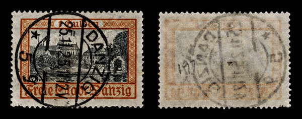 4084 Danzig SG205 1 Gulden Orange & Black. 1925. Sc#194 Mi212a Fine Used. C£190