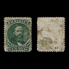 4110 Brazil SG47a 100r Green. 1866. Sc#58 Type II Mi27 Average MNG Mint. C£75, view 1