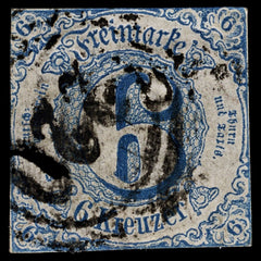 4111 Thurn and Taxis SG70 6 Kreuzer Light Blue. 1862. Sc#54 Mi33IA Fine Used. C£35, view 3