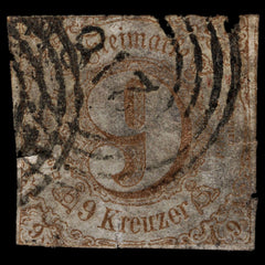 4113 Thurn and Taxis SG78 9 Kreuzer Ochre-Brown. 1865. Sc#59 Mi44II Fine Used. C£35, view 3