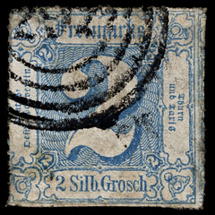 4116 Thurn and Taxis SG35 2 Grosch Blue. 1865. Sc#25 Mi39 Fine Used. C£80, view 3