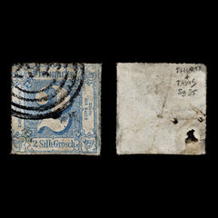 4116 Thurn and Taxis SG35 2 Grosch Blue. 1865. Sc#25 Mi39 Fine Used. C£80, view 1
