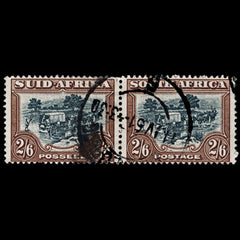4138 South Africa SG121 2s6d Black-Green & Brown. Pair. 1949. Mi201-202 Fine Used. C£30, view 2