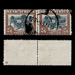 4138 South Africa SG121 2s6d Black-Green & Brown. Pair. 1949. Mi201-202 Fine Used. C£30, view 4