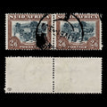 4138 South Africa SG121 2s6d Black-Green & Brown. Pair. 1949. Mi201-202 Fine Used. C£30