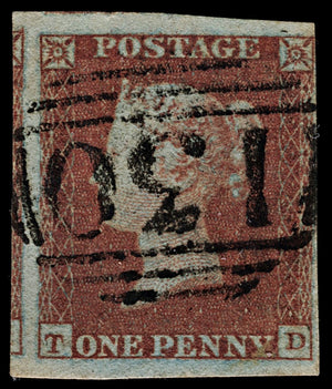4164 GB SG8 1d Red. 3 Margins. Plate 120. 