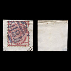 4178 GB SG143 3d Rose. Plate 19. "JJ". Blue 844 Postmark. 1874. Sc#61 Mi41 Perf Fault. C£95, view 1
