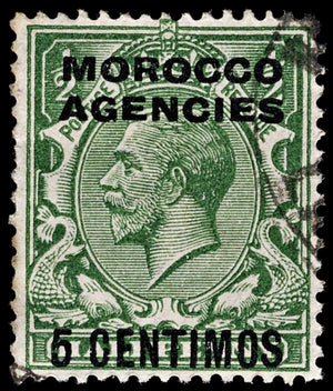 4203 Morocco, British Post Office SG143 5 Centimos Green. 1931. Sc#63 Mi126 Fine Used. C£35