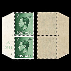 3991 GB SG457 ½d Green. Control Block A36 Cyl 7 Dot. Abnormal 13394. Sc#230 Mi193X MNH Mint. C£35, view 1