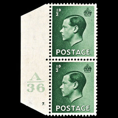 3991 GB SG457 ½d Green. Control Block A36 Cyl 7 Dot. Abnormal 13394. Sc#230 Mi193X MNH Mint. C£35, view 2