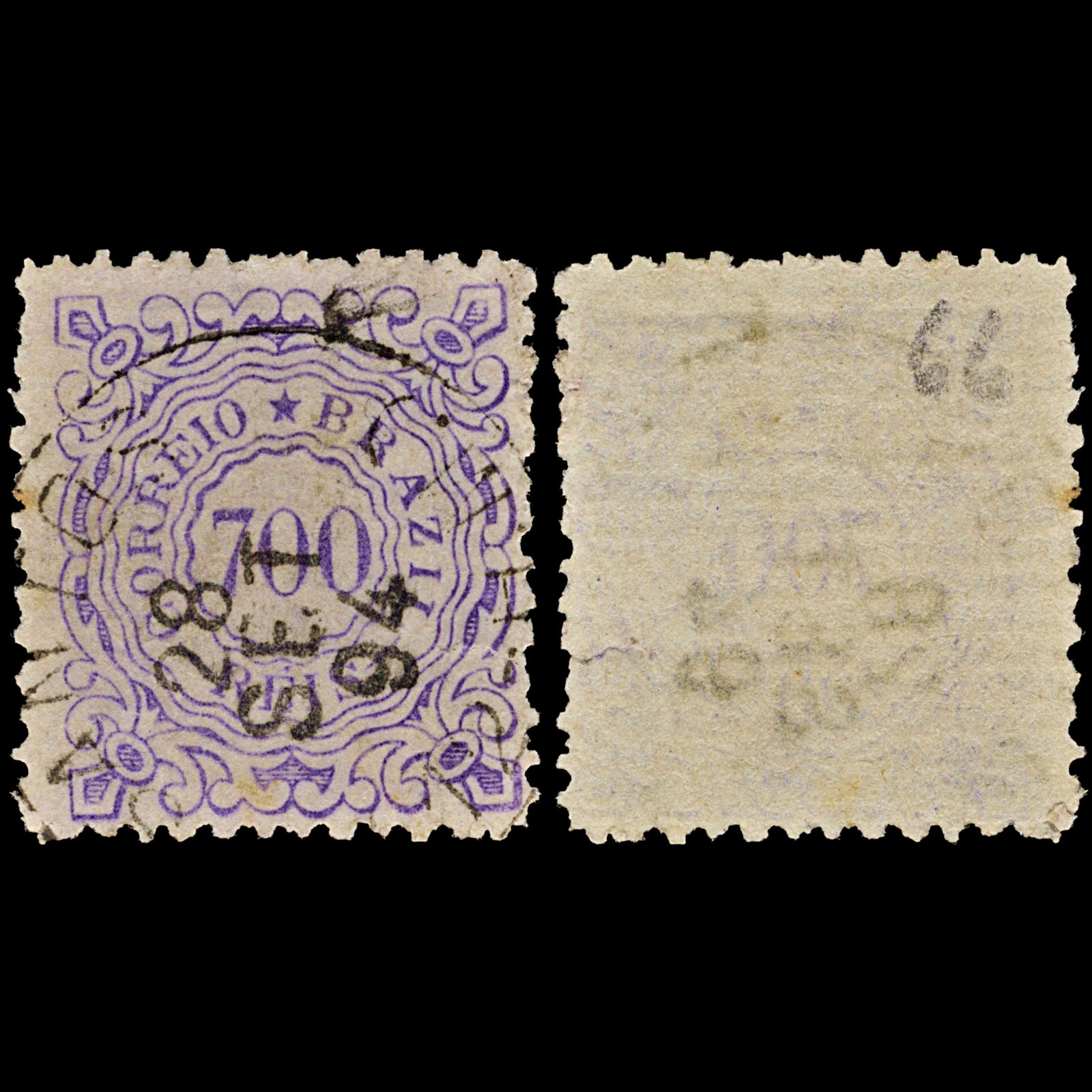 3873 Brazil SG86 700r Violet 1888. Mi 65 Sc# 97 Yt 66. c£150